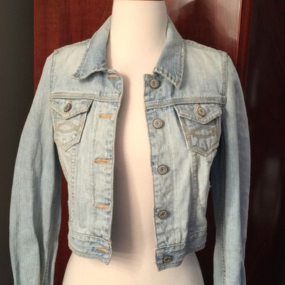Abercrombie Distressed Denim Jean Jacket